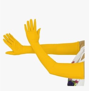 Elegant Yellow Opera Gloves